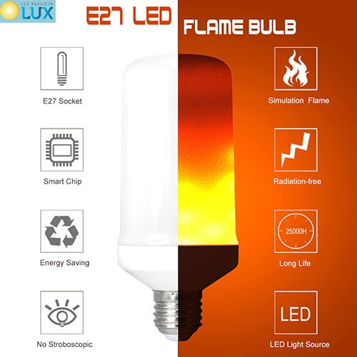 e27 efekt plamena Led rasvjeta lux karakter
