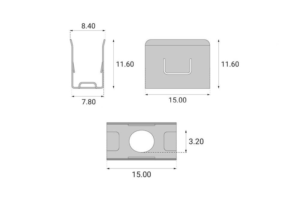 montazni set za 7mm srebrni dim