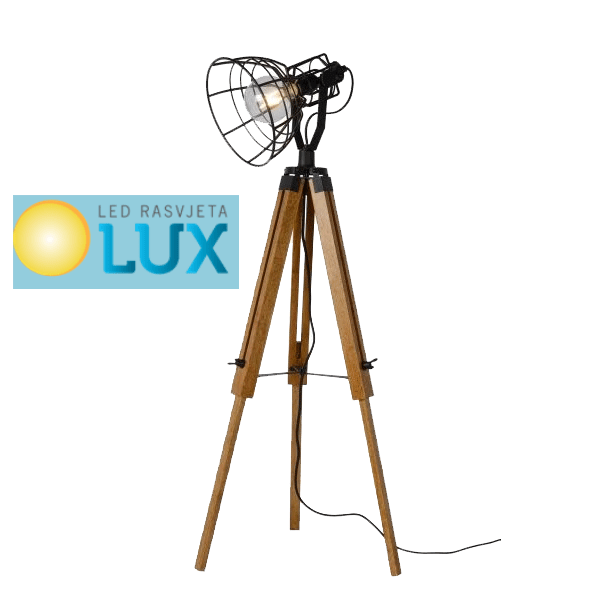 STAJAĆA PODNA SVJETILJKA 1XE27 CRNA DRVO