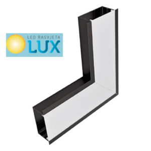 UNUTARNJI KUT ZA UGRADNI LED PROFIL LS48 CRNI ILI BIJELI