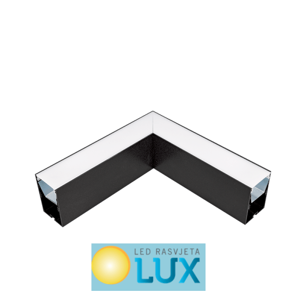 L KUT ZA LED PROFILE LS48 SERIJE CRNI NADGRADNI