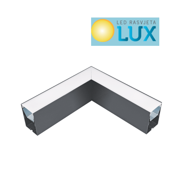 L KUT ZA LED PROFILE LS48 SERIJE SIVI NADGRADNI