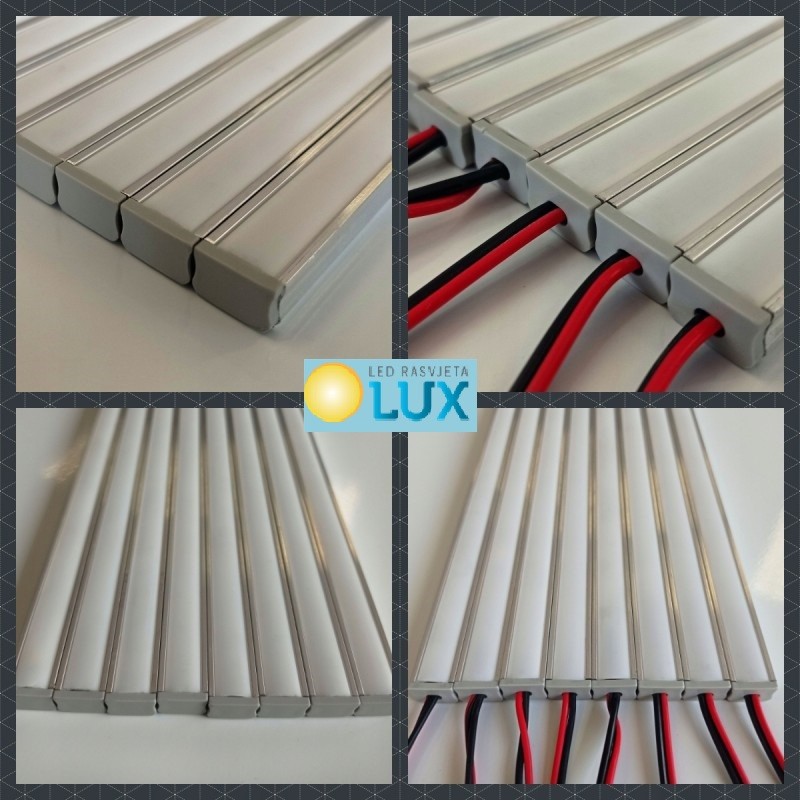 SET 16x1m RASVJETA ZA STUBE BIJELI PROFIL KASKADNO PALJENJE 6