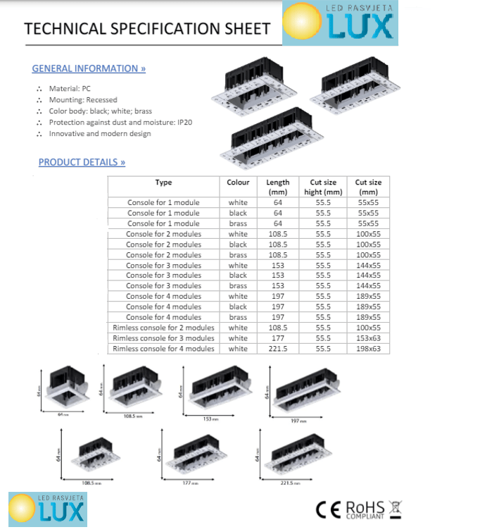 MODENAL MODUL UGRADBENA KUTIJA S OKVIROM 1