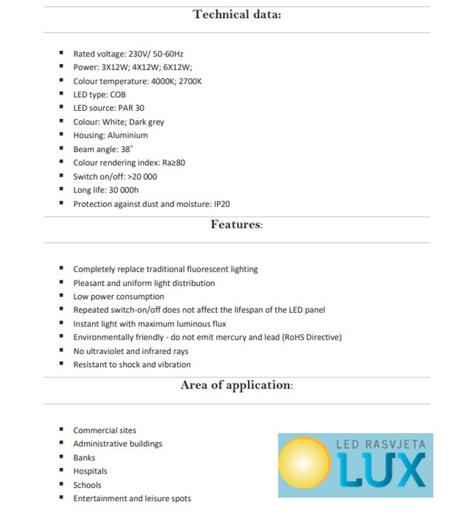 LED ACCENT UGRADBENA SVJETILJKA LQUAD