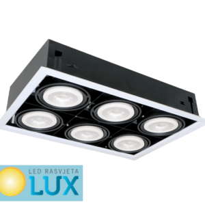 LED ACCENT UGRADBENA SVJETILJKA LQUAD612 12W 6XE27 2700K TAMNO SIVA