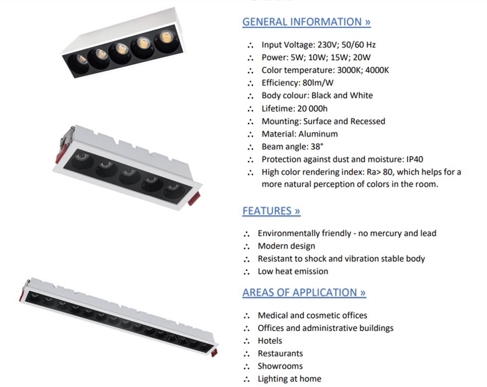 UGRADBENA LINEARNA SVJETILJKA LEL 05