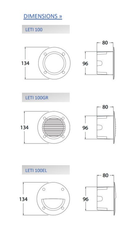 UGRADNA SVIJETILJKA ZIDNA LETIL 100GR 3W CCT