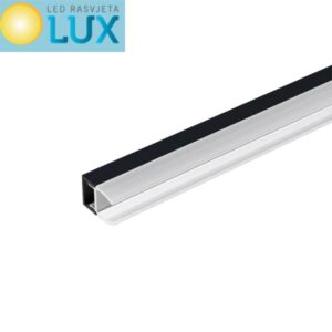 PROFIL ZA STAKLENU POLICU 2,5 M, CRNI