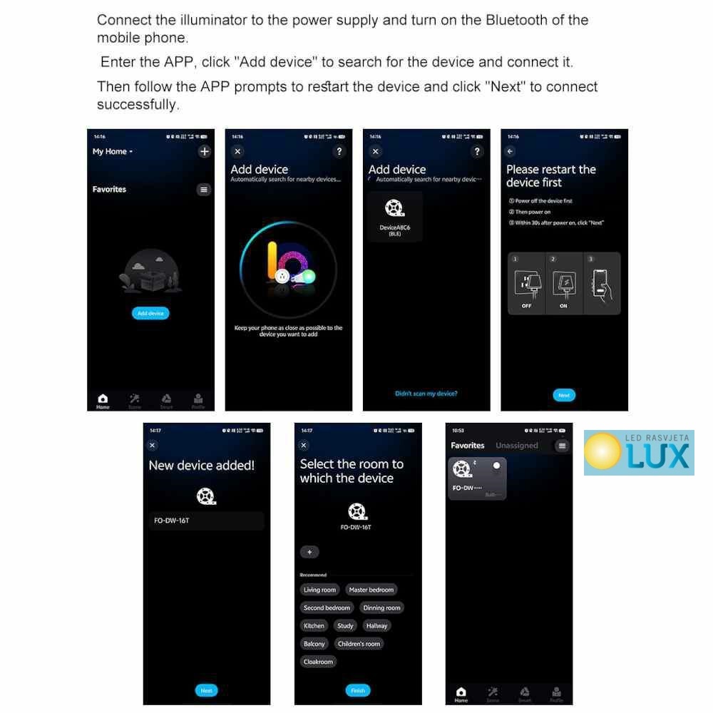 LED Generator za zvjezdano nebo sa efektom treperenja DW 16T Dual White Bluetooth 2