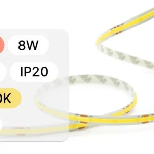 IP20 25m LED TRAKA 24V COB 8W 3000K 8mm