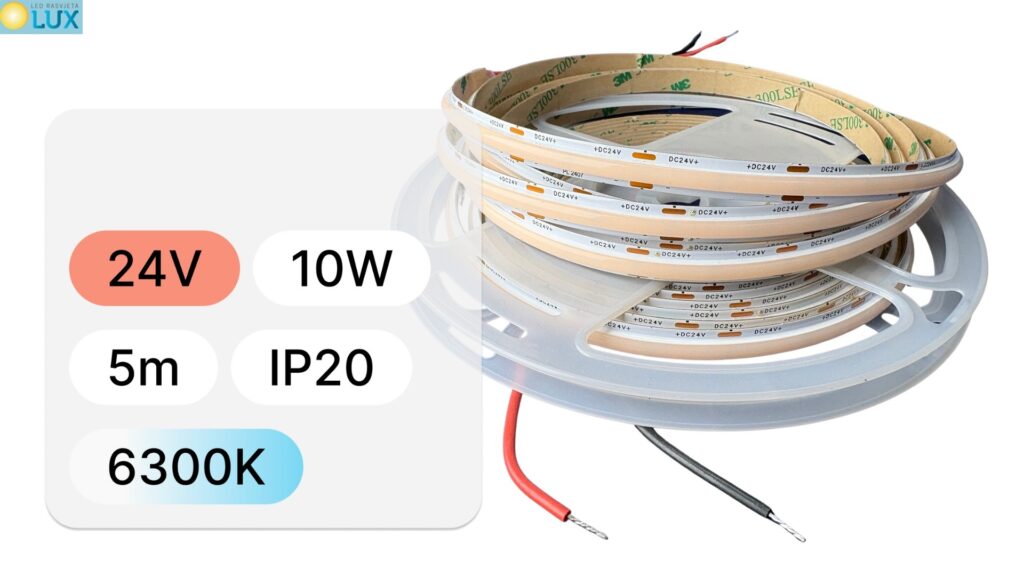 COB DOB LED TRAKA 24V 10W 5m IP20 6300K 8mm COB DOB LED TRAKA 24V 10W 5m IP20 6300K 8mm